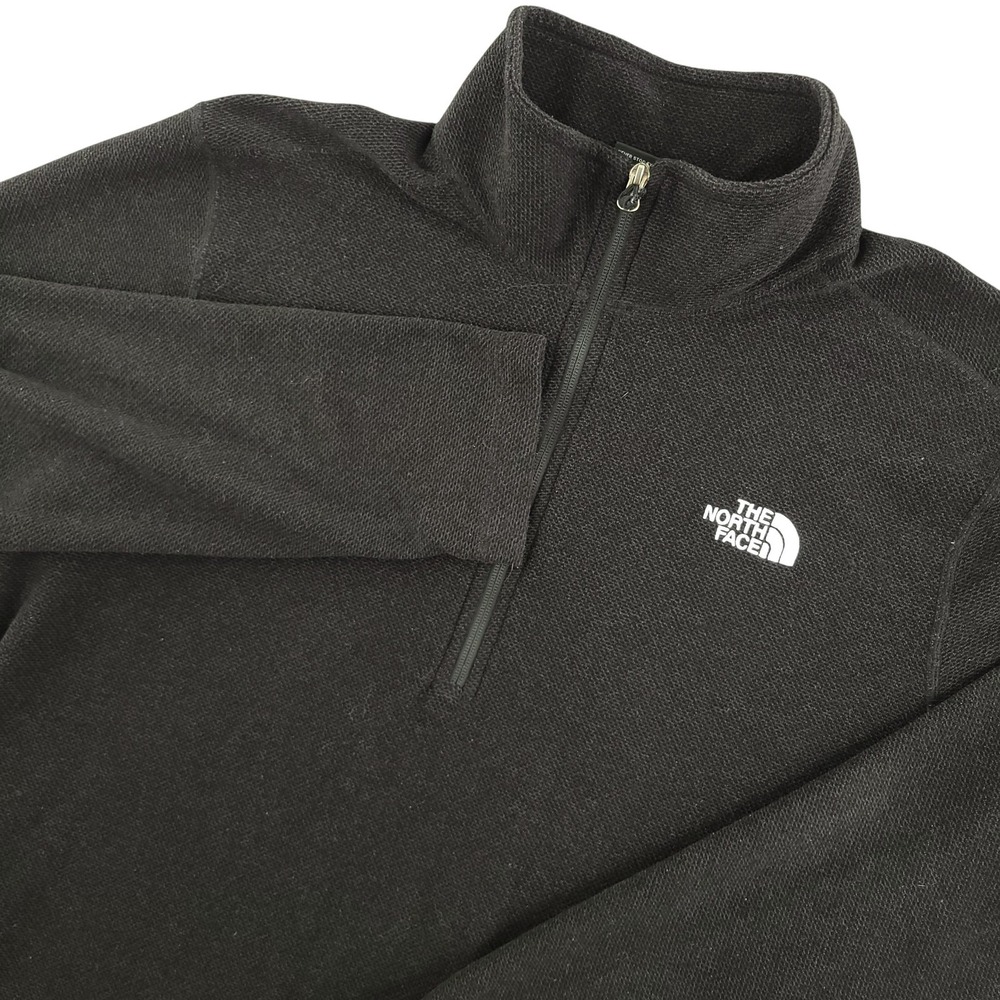 The North Face Pullover Mens XL Black 1/4 Zip Long Sleeve Fleece Hiking Top